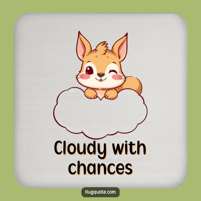 Funny Squirrel Hug Cloud Coaster: Protect Surfaces with Curious Style, Cute Gift Set