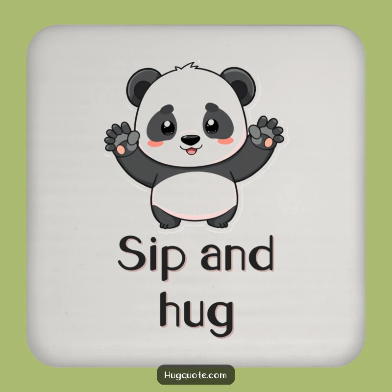 Funny Determined Panda Squeeze Coaster Set - Protect Surfaces with Hugs