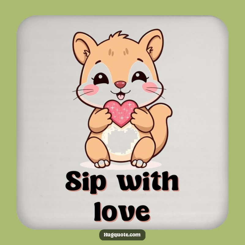 Funny Squirrel Heart Coasters: Protect Surfaces Sweetly!