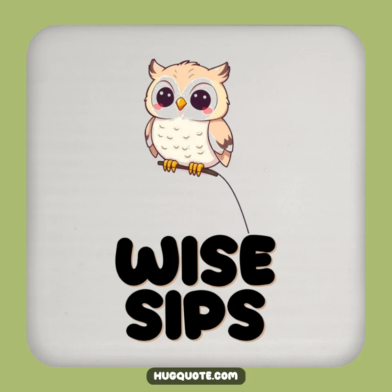 Funny Owl on Shoulder Coaster: Protect Surfaces with Wise Charm