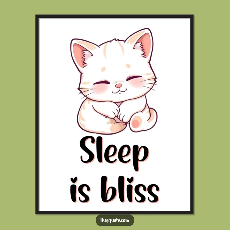 Funny Sleepy Kitten Embrace Poster: Cute and Cozy Wall Art