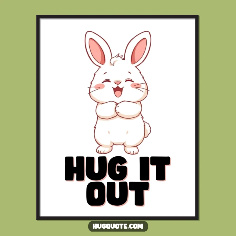 Funny Bunny Hug Poster: Adorable Wall Art for Your Home