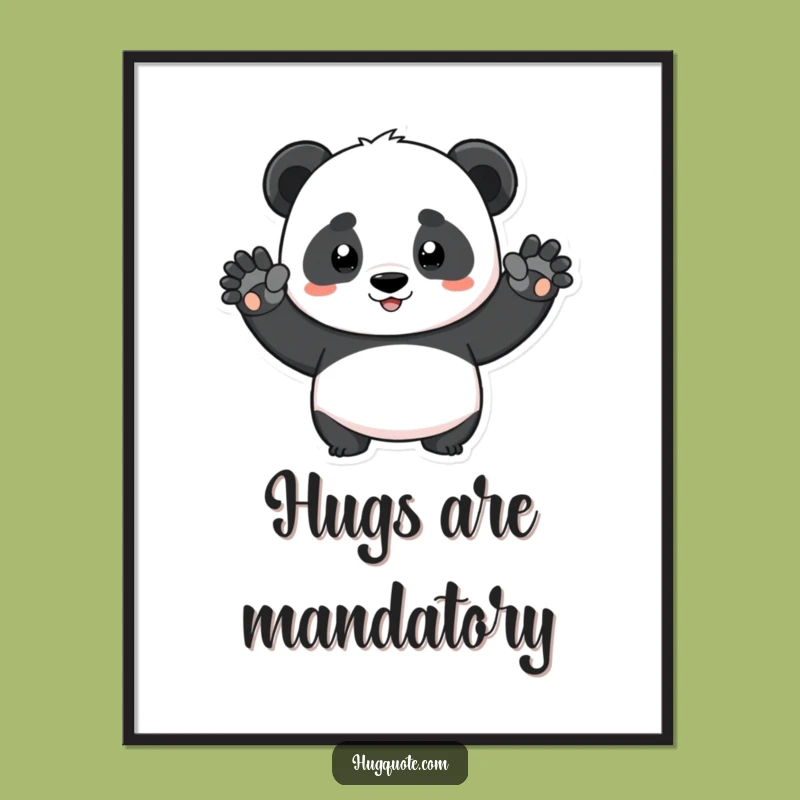 Funny Determined Panda Squeeze Poster - Hilarious Wall Art for Panda Fans