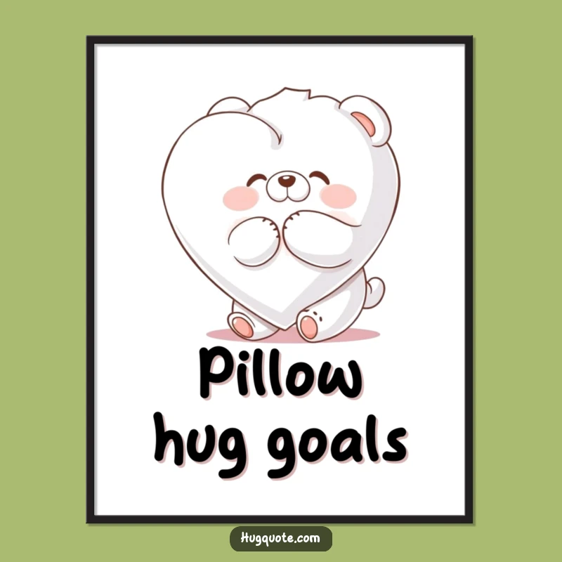 Funny Bear Marshmallow Heart Hug Poster: Adorable Wall Art for a Cheerful Home!
