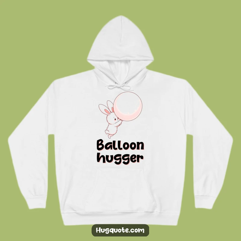 Funny Bunny Balloon Hug Hoodie: Cozy & Whimsical Warmth!