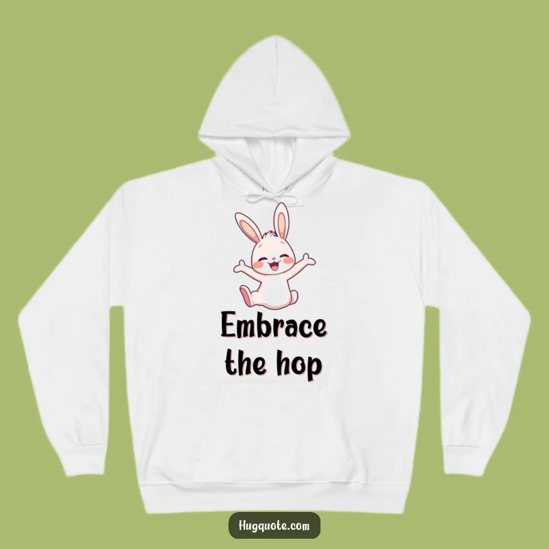 Funny Bunny Joy Hoodie, Cozy Leaping Character Sweatshirt for Happy Vibes