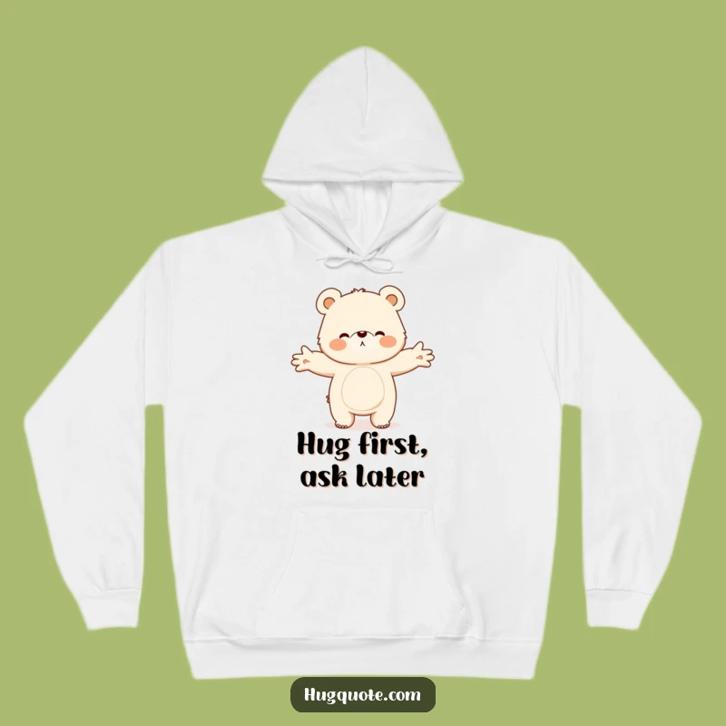 Funny Bear Hug Hoodie, Cozy Fluffy Character Sweatshirt for Ultimate Comfort