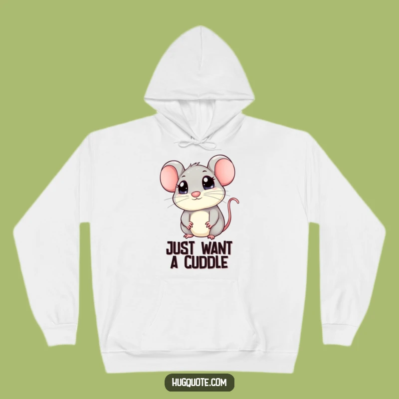 Funny Kawaii Mouse Hug Hoodie - Cozy Peeking Animal Comfort Gift