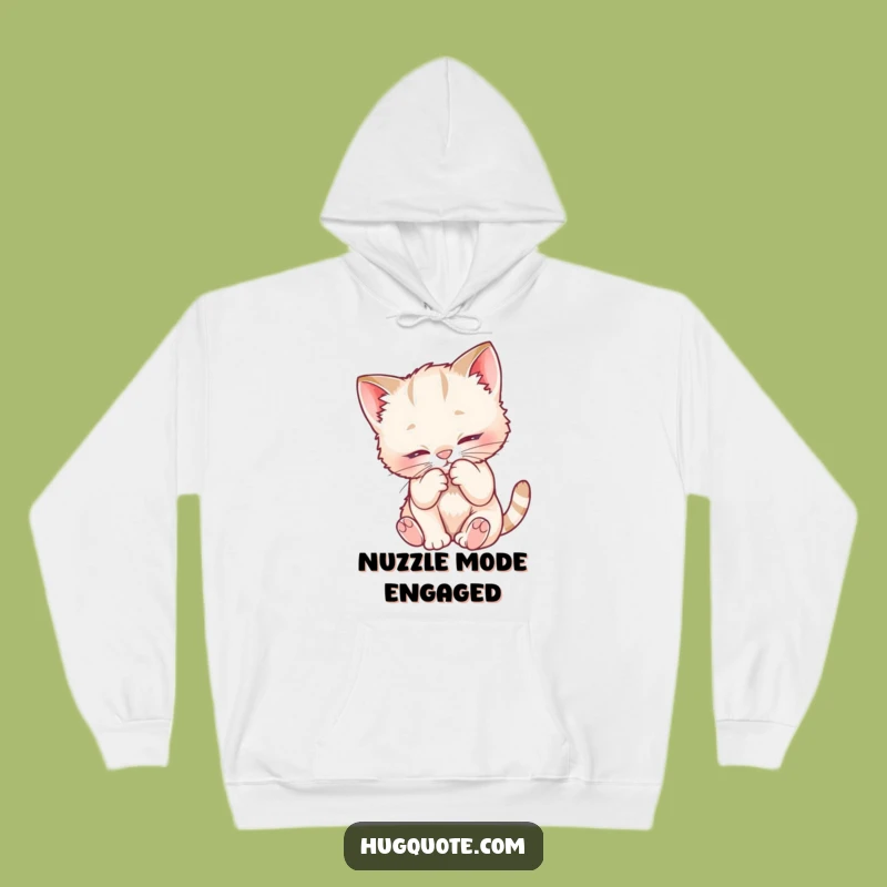 Funny Kitten Comfort Hoodie, Cozy Cat Character Sweatshirt for Snuggles