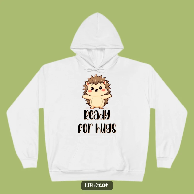 Funny Kawaii Hedgehog Hug Hoodie - Cozy Curious Animal Comfort Gift