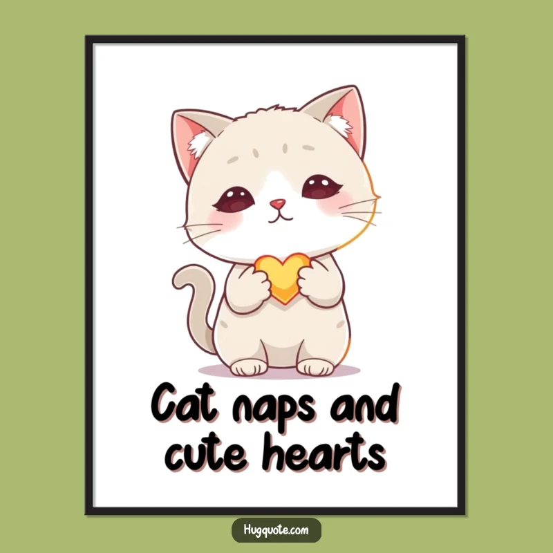 Free Printable Shy Cat Heart Wall Art: Cute Funny Downloadable Art!