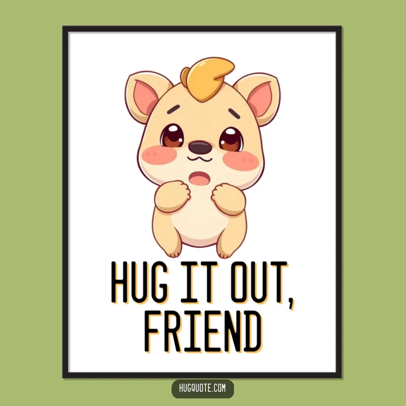 Free Printable Wall Art: Curious Hugging Creature Downloadable Art