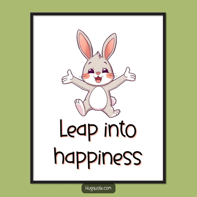 Funny Free Printable Wall Art: Bunny Embracing Open Arms Downloadable Art