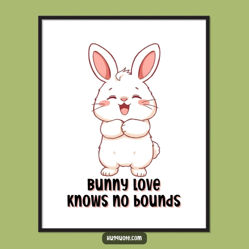 Funny Free Printable Wall Art: Bunny Hug - Adorable Downloadable Decor