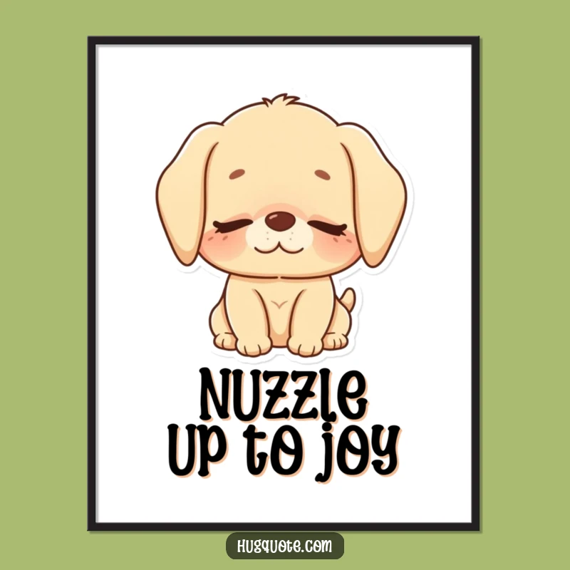 Funny Free Printable Wall Art: Puppy Nuzzle Downloadable Art