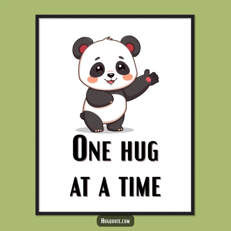 Funny Free Printable Panda Art: Cheerful Hugs, Downloadable Decor