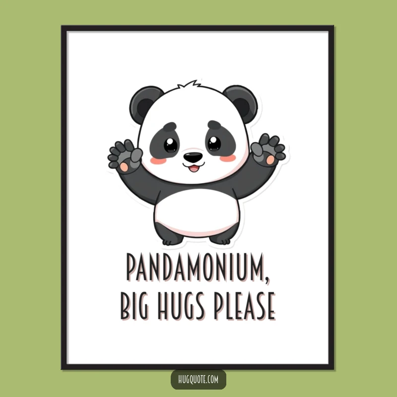 Funny Free Printable Wall Art: Panda Squeeze Downloadable Art