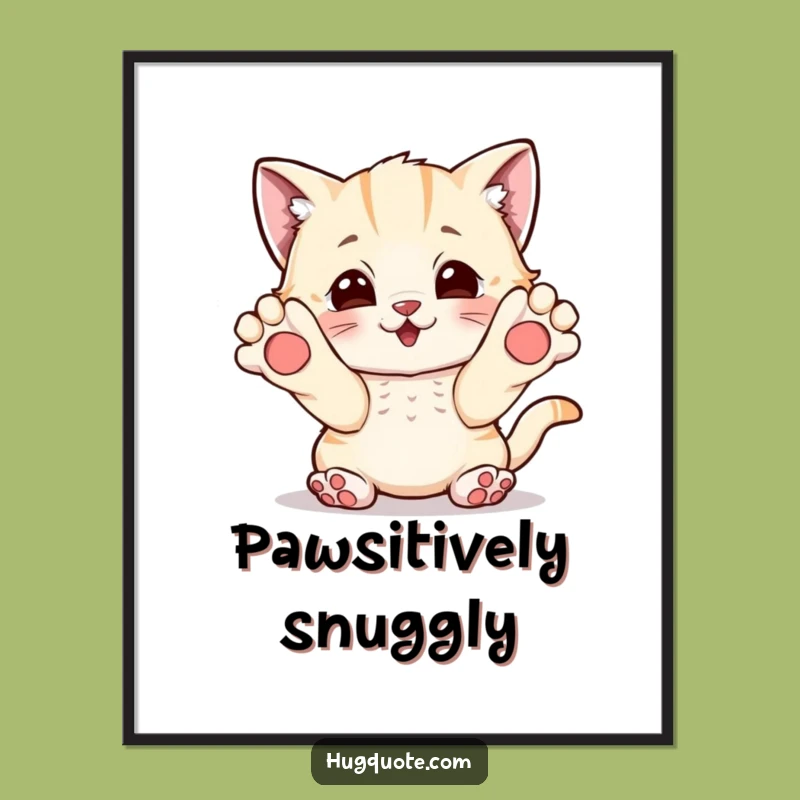 Funny Free Printable Wall Art: Kitten Hug Downloadable Art