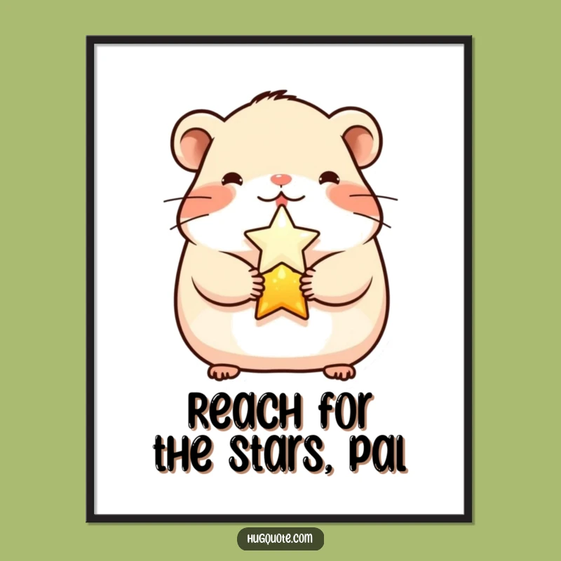 Funny Free Printable Wall Art: Hamster & Star Downloadable Art