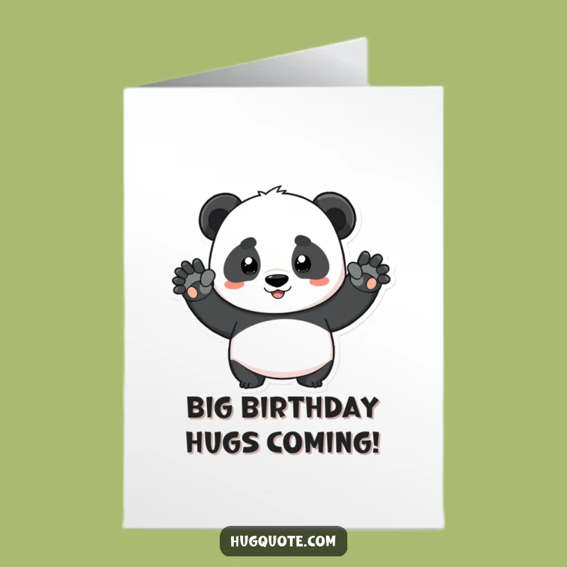 Free Printable Birthday Card: Panda Squeeze Funny Downloadable Gift