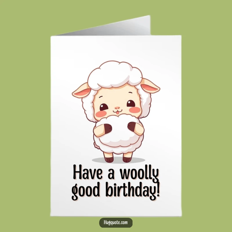 Free Printable Birthday Card: Smiling Sheep Hug Downloadable Gift