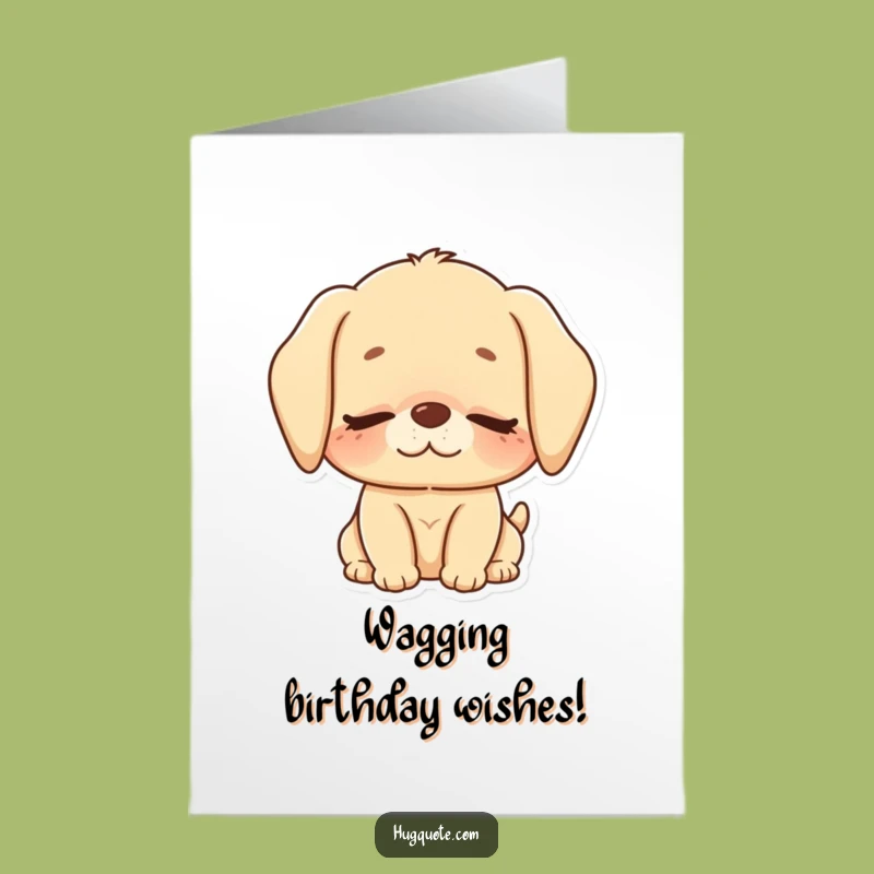 Free Printable Birthday Card: Puppy Nuzzle Funny Downloadable Gift Hug