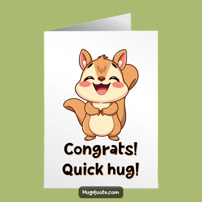 Free Printable Congrats Card: Squirrel Hug for a Funny, Downloadable Gift