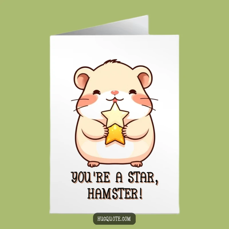 Free Printable Congrats Card: Hamster & Star Funny Downloadable Gift