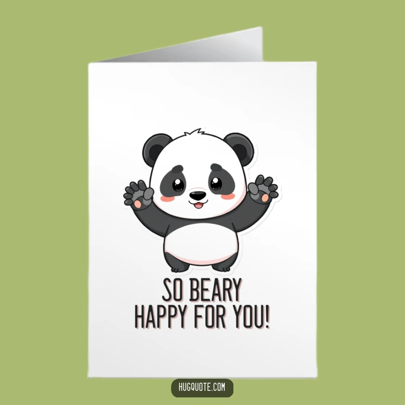 Free Printable Congrats Card: Panda Squeeze Funny Downloadable Gift