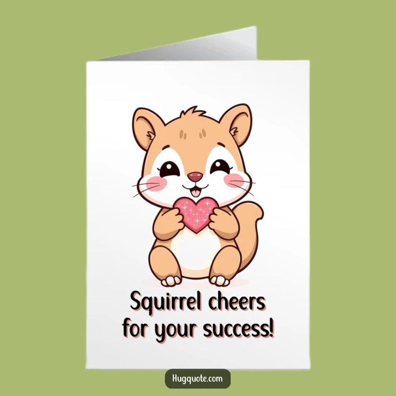 Free Printable Congrats Card: Squirrel Heart Gift, Downloadable Celebration of Love