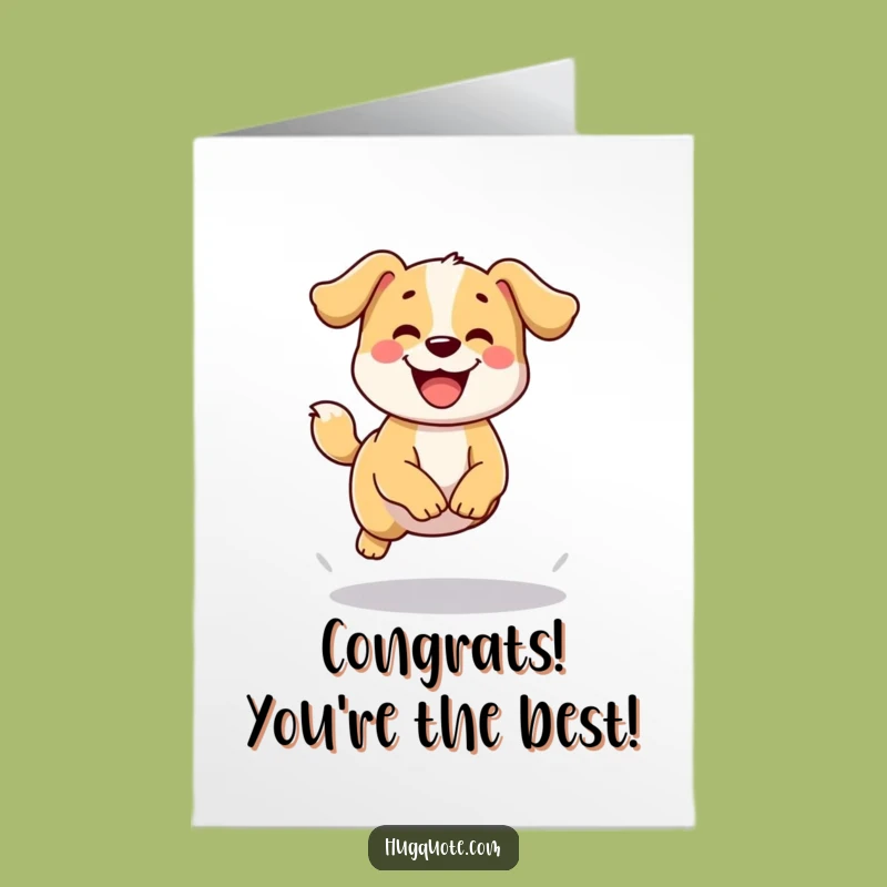 Free Printable Happy Dog Congrats Card: Exciting Funny Downloadable Gift!