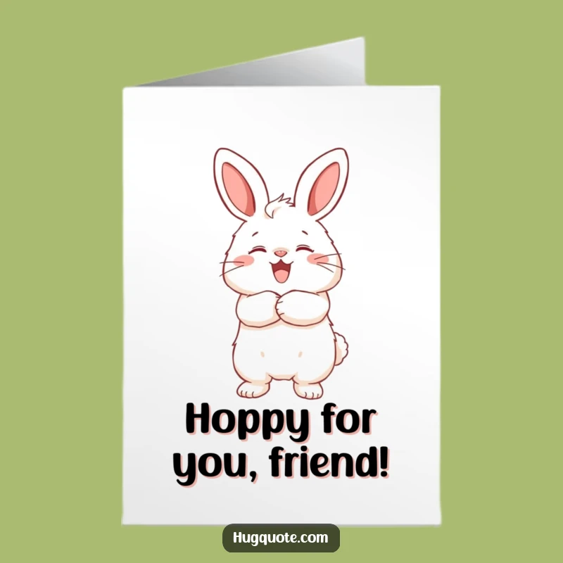 Free Printable Congrats Card: Bunny Embrace - Joyful Celebration Art