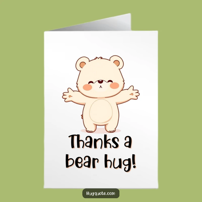 Free Printable Bear Hug Thank You Card - Heartfelt DIY Downloadable Gift