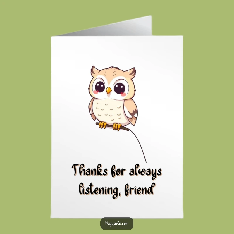 Free Printable Owl Thank You Card: Happy Companion Offering Gratitude