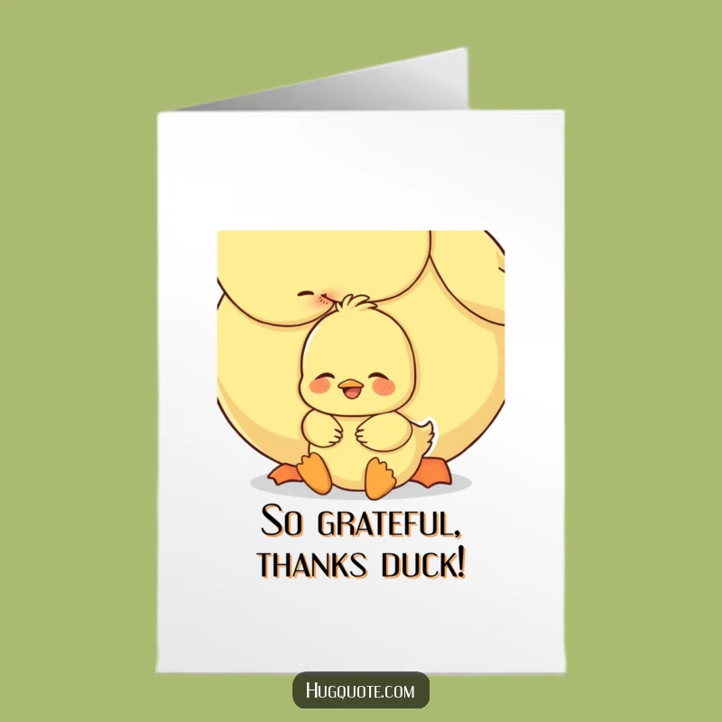 Free Printable Thank You Card: Happy Ducklings Hugging Downloadable Gratitude