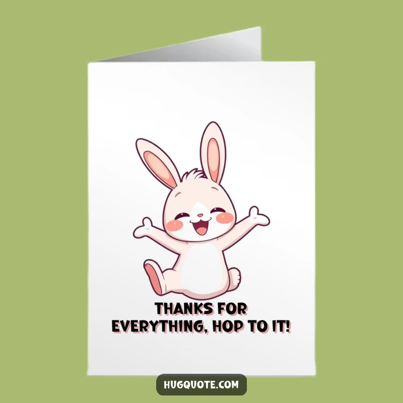 Free Printable Bunny Hug Thank You Card - Sweet DIY Downloadable Gift
