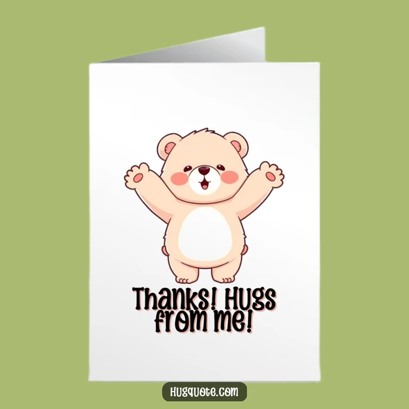 Free Printable Bear Thank You Card: Funny Downloadable Gift for Gratitude!
