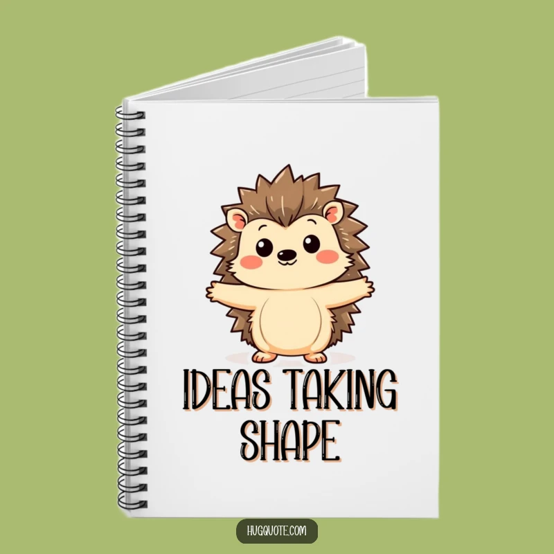 Funny Kawaii Hedgehog Hug Notebook - Cute Curious Journal Gift