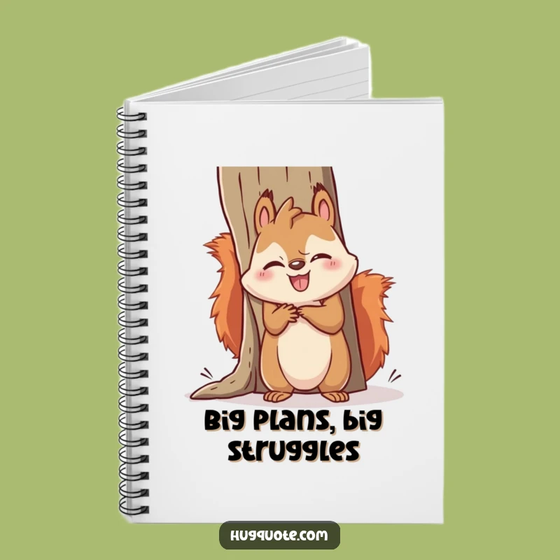 Funny Kawaii Squirrel Hugging Fail Notebook - Comical Journal Gift