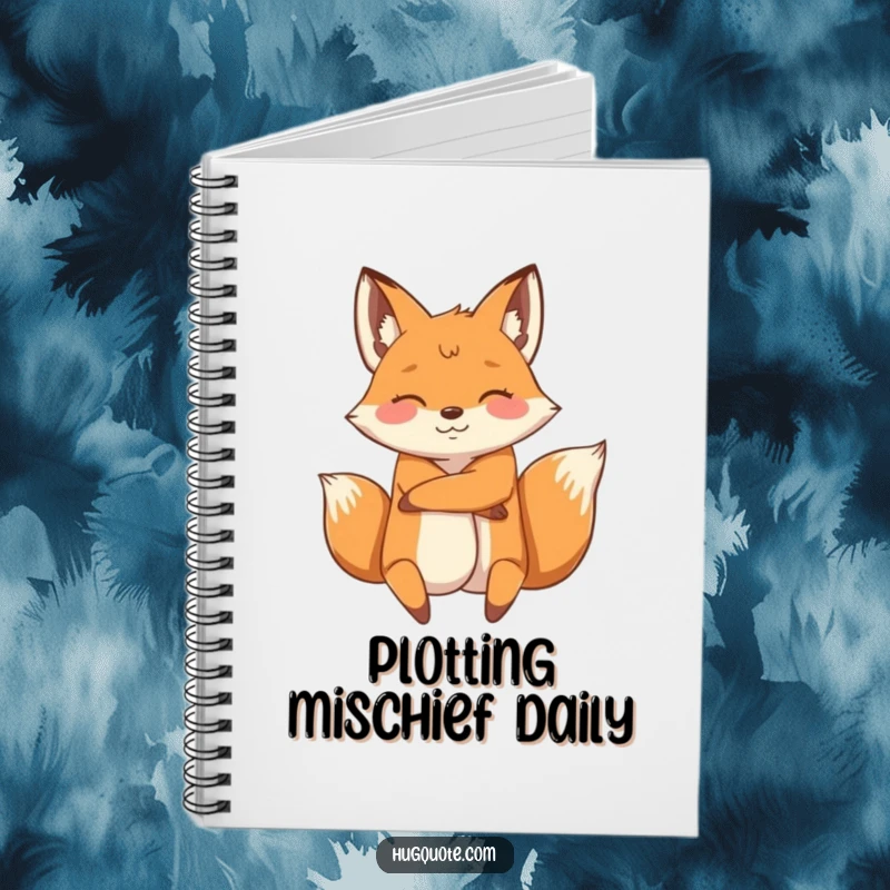 Funny notebook with an energetic fox character wrapping its arms around another, ideal for jotting down playful thoughts and ideas.