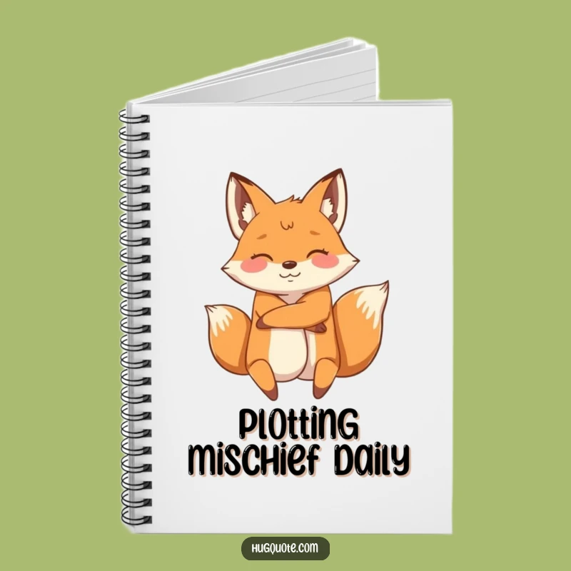 Funny Fox Hug Notebook, Energetic Character Journal for Playful Notes