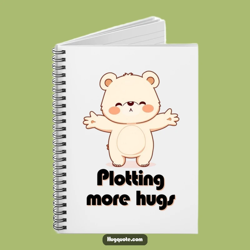 Funny Bear Hug Notebook, Fluffy Character Journal for Your Thoughts
