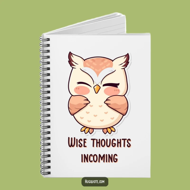 Funny Kawaii Owl Hug Notebook - Cute Winking Journal Gift