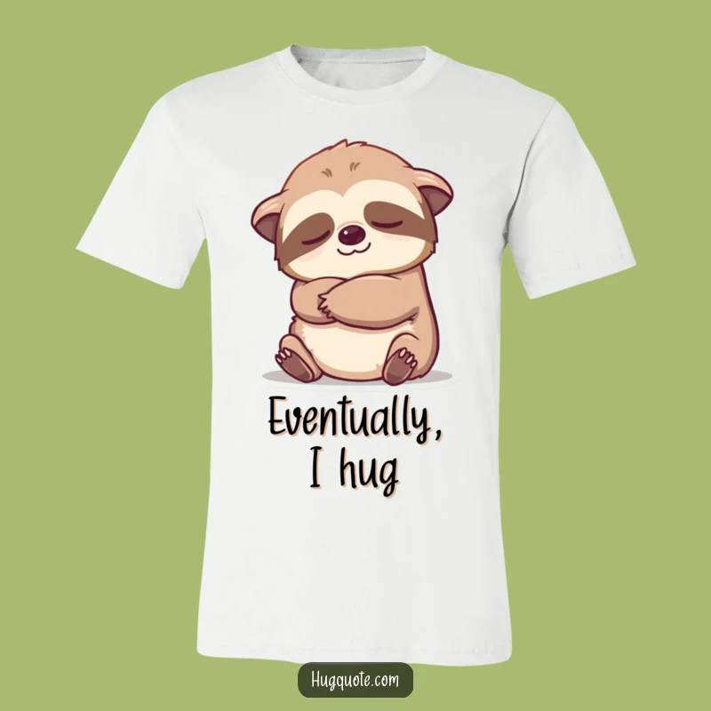 Funny Sloth Embrace T-Shirt: Comical Slow Cartoon Apparel Gift