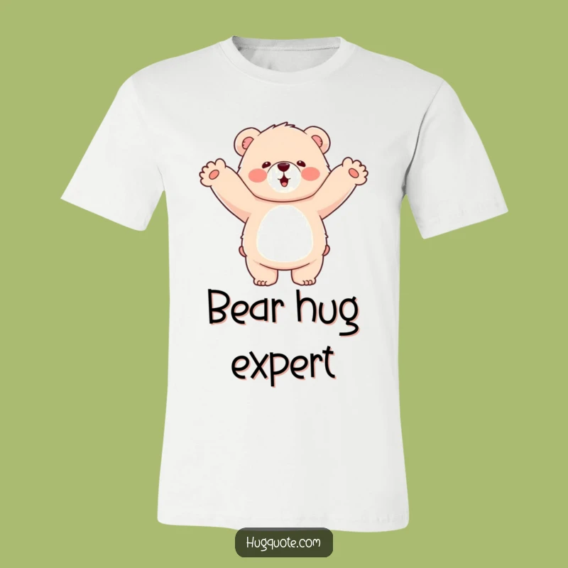 Funny Bear Hug T-Shirt: Fluffy Bear Enthusiastically Hugs Air - Comedic Apparel!