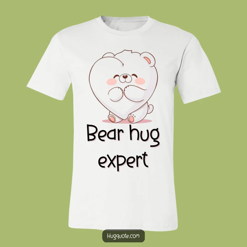 Funny Bear Marshmallow Heart Hug T-Shirt: Comical and Cute Wearable Art!