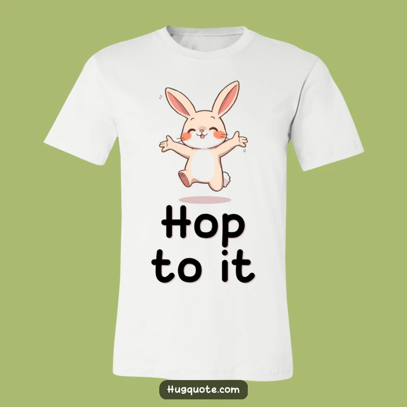 Funny Bunny Leap T-Shirt: Excited Rabbit Hugs Air - Comedic Fun Apparel!
