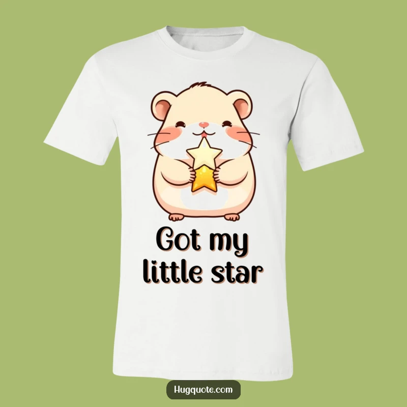 Funny Cheerful Hamster Star T-Shirt - Cute Animal Lover Gift Tee