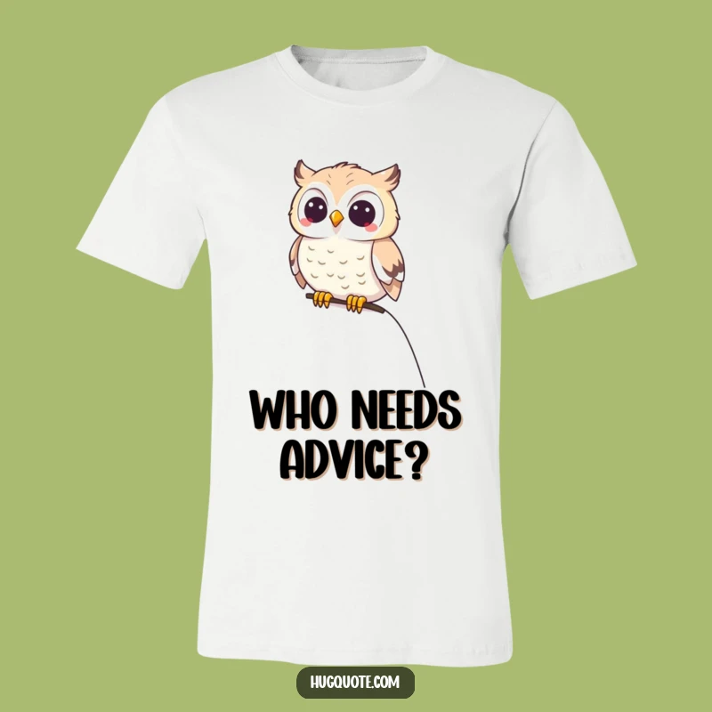 Funny Owl on Shoulder T-Shirt: Wear Your Happy Companion