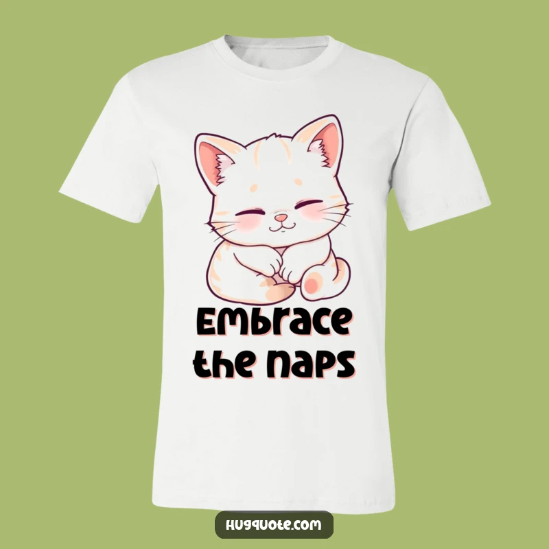 Funny Sleepy Kitten Embrace T-Shirt: Wear Your Cozy Vibes